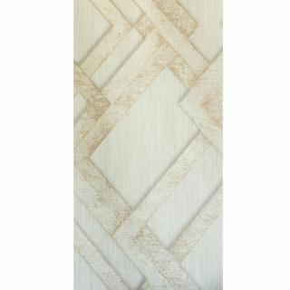 Vliesová tapeta, moderný 3D geometrický vzor, béžová so zlatými detailmi a jemnými trblietkami, S20512_2