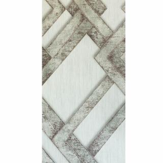 Vliesová tapeta, moderný 3D geometrický vzor, sivá s bordovými detailmi a jemnými trblietkami, S20512_6