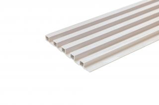 WPC Obkladový panel - Lamela vystúpená, Biela, 2900x210x20 mm