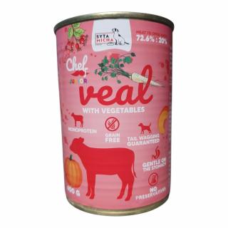 Syta Micha Chef JUNIOR Prémiové Vlhké krmivo pre šteniatka Variant: Teľacie, Váha: 400 g