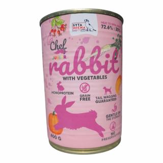 Syta Micha Chef JUNIOR Prémiové Vlhké krmivo pre šteniatka Variant: Zajac, Váha: 400 g