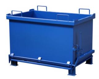 Kontajner s výklopným dnom, 1000 litrov, modrá, plné steny