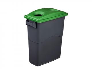 Nádoba na Triedenie odpadu 60 litrov + zelené veko na sklo