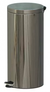 Nášľapný kovový kôš ALDA, 30 litrov, nerez lesk