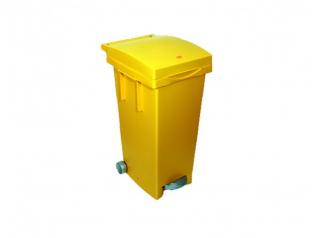 Odpadkový kôš celobarevný, 80 litrů, žltý