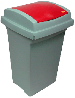 Odpadkový kôš na triedený odpad, 50 l, červený