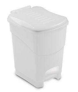 Odpadkový kôš nášlapný, 10 litrov, biely