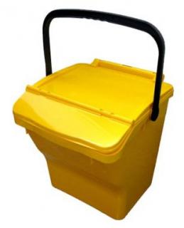 Odpadkový kôš plastový na triedený odpad - žltá, 40 l