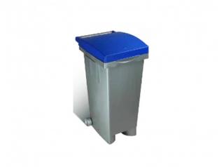 Odpadkový kôš s farebným vekom, 80 litrů, modrý