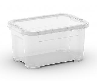 Plastový úložný box s vekom, priehľadný, 5 litrov