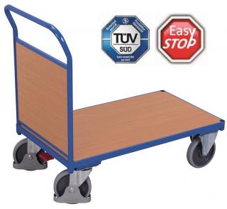 Plošinový vozík s madlom, plná výplň, do 500 kg, 101,5 x 112,5 x 70 cm