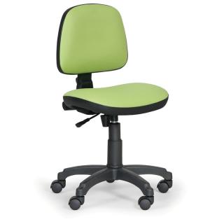 Pracovná stolička Milano, zelená koženka, tvrdé kolieska