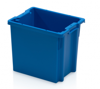 Stohovateľná prepravka plastová plná, modrá, 40 x 30 x 35 cm