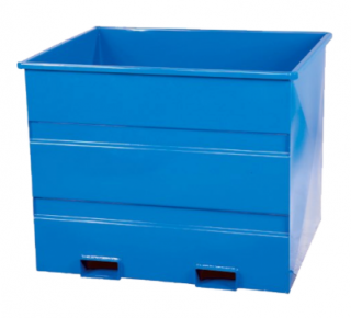 Výklopný kontajner (prepravník) pre otočné vidlice 1100 l, modrý
