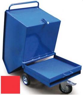 Výklopný vozík na špony, triesky 250 litrov, základný, červený