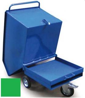 Výklopný vozík na špony, triesky 250 litrov, základný, zelená