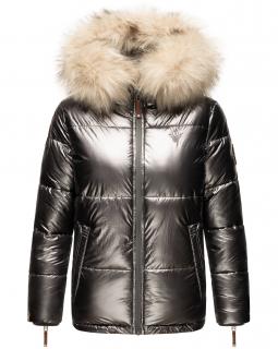 Dámska teplá zimná bunda s kožušinkou Tikunaa Premium Navahoo - ANTRACITE Veľkosť: L