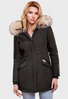 Dámska zimná bunda s kapucňou a kožušinkou Cristal Navahoo - ANTRACITE Veľkosť: L