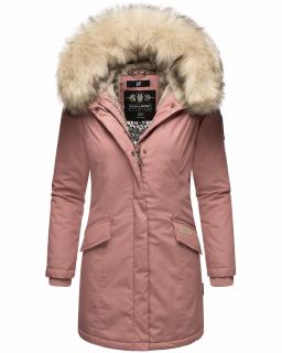 Dámska zimná bunda s kapucňou a kožušinkou Cristal Navahoo - DARK ROSE Veľkosť: L