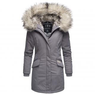 Dámska zimná bunda s kapucňou a kožušinkou Cristal Navahoo - GREY Veľkosť: L