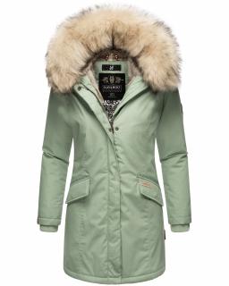 Dámska zimná bunda s kapucňou a kožušinkou Cristal Navahoo - SMOKEY MINT Veľkosť: L