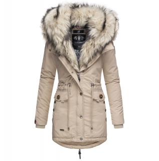 Dámska zimná bunda s kožušinkou Sweety Navahoo - TAUPE Veľkosť: L