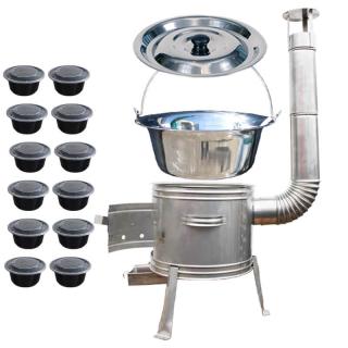 Nerezový kotlík 22 L (0,8 mm) INOX + nerezová kotlina 0,8 mm 42 INOX + plastové boxy (misky) s vrchnákom 12 ks
