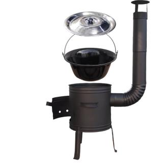 Smaltovaný kotlík 11 L BLACK + nerezová pokrievka INOX + žiaruvzdorná kotlina 33 cm Plus 700
