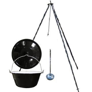 Smaltovaný kotlík 8 L (1,2 mm) INOX + pokrievka + stojan CLASSIC