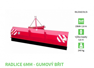 RADLICA - BYSTRON - 6mm - Gumový brit - Uhol 30 stupňov