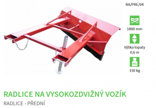 Radlica BYSTRON pre VZV - 1,8m - 150kg (Infomuj sa o aktuálnej skladovej dostupnosti)