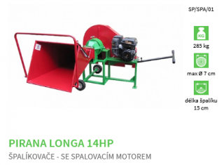 Špalíkovač PIRANA LONGA BYSTRON - max Ø 7 cm - so spaľovacím motorom 14HP