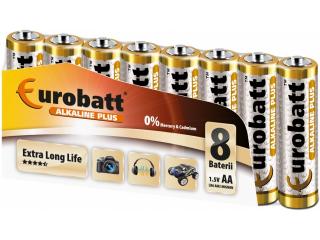 8x alkalické tužkové batérie AA LR6, 1,5V