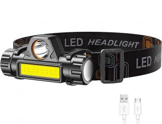 Čelovka LED COB 4v1 baterka s magnetem
