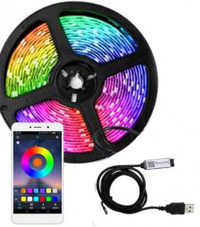 Farebný LED pásik s Bluetooth a diaľkovým ovládaním RGB 5m