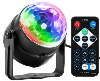 LED svetlo disco guľa s diaľkovým ovládaním