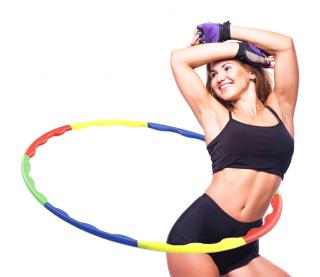 Veľký cvičebný kruh hula hop je možné rozložiť ľahká montáž
