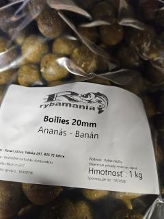 AQUABOILIES RYBAMANIA 1KG ANANÁS-BANÁN (RYBAMANIA)