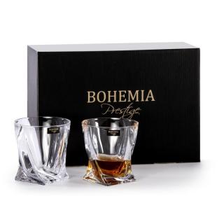 Pohár whisky 340ml 6ks Quadro  (Quadro Whiskey poháre 340ml Set Glass 6ks sada Premium Bohemia)