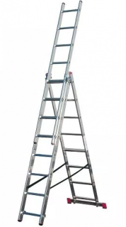 PROPER Rebrík PRO AL 3x8 priečok 5,5m (Univerzálny trojdielny hliníkový rebrík 3x8 priečkový )