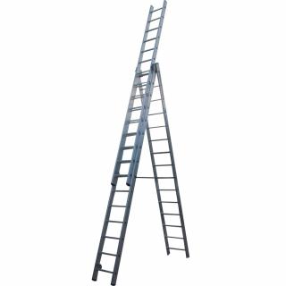Rebrík AL 3x15 PROFESIONAL 10,45m  (Univerzálny trojdielny hliníkový rebrík 3x15 priečkový 10,45m  (doručenie 19,90€))