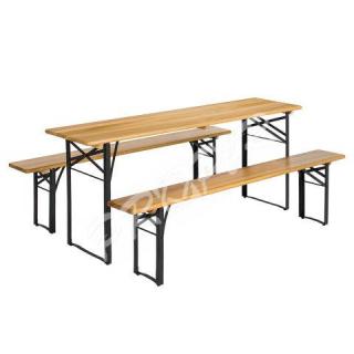 Set pivny DORTMUND Max, stôl 220x70x77 cm, 2x lavica 220x25x47 cm, drevo 27 mm 802032