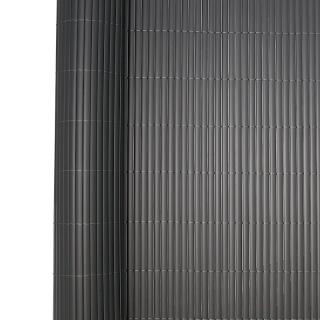 Strend Pro Zástena Polyratan 77 0,9x3 m, UV, 800 g/m2, antracit, tieniaca na balkón, s okami