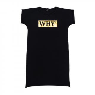 Dámske tričkošaty FREE WHY® čierne (Free tričkošaty s potlačou WHY®)
