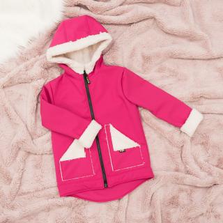Detská zimná softshell bunda Why hot pink (Zateplená barančekom)