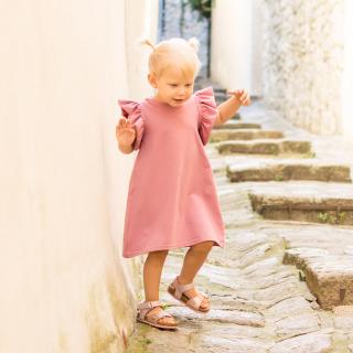 Detské bavlnené šaty Elisa staroružové