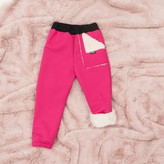 Detské zimné softshell nohavice Why hot pink (Zateplené barančekom)