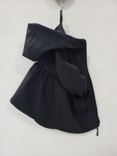 Detský funkčný softshell kabátik Why čierny (Štýlový a funkčný kabát  s rozkošným vreckom zo slovenskej dielne WHY ktorý len tak nepremokne a neprefúkne.)