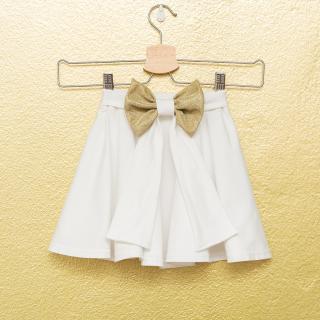 Točivá sukňa s mašľou Paris biela (Unikátny dizajn mašle)