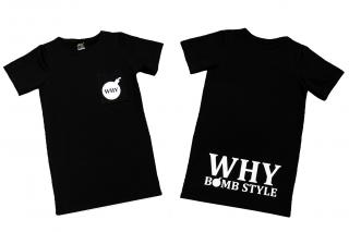 Tričko unisex Bomb Style čierne (Predĺžené tričko BOMB STYLE pre dámy aj pánov)